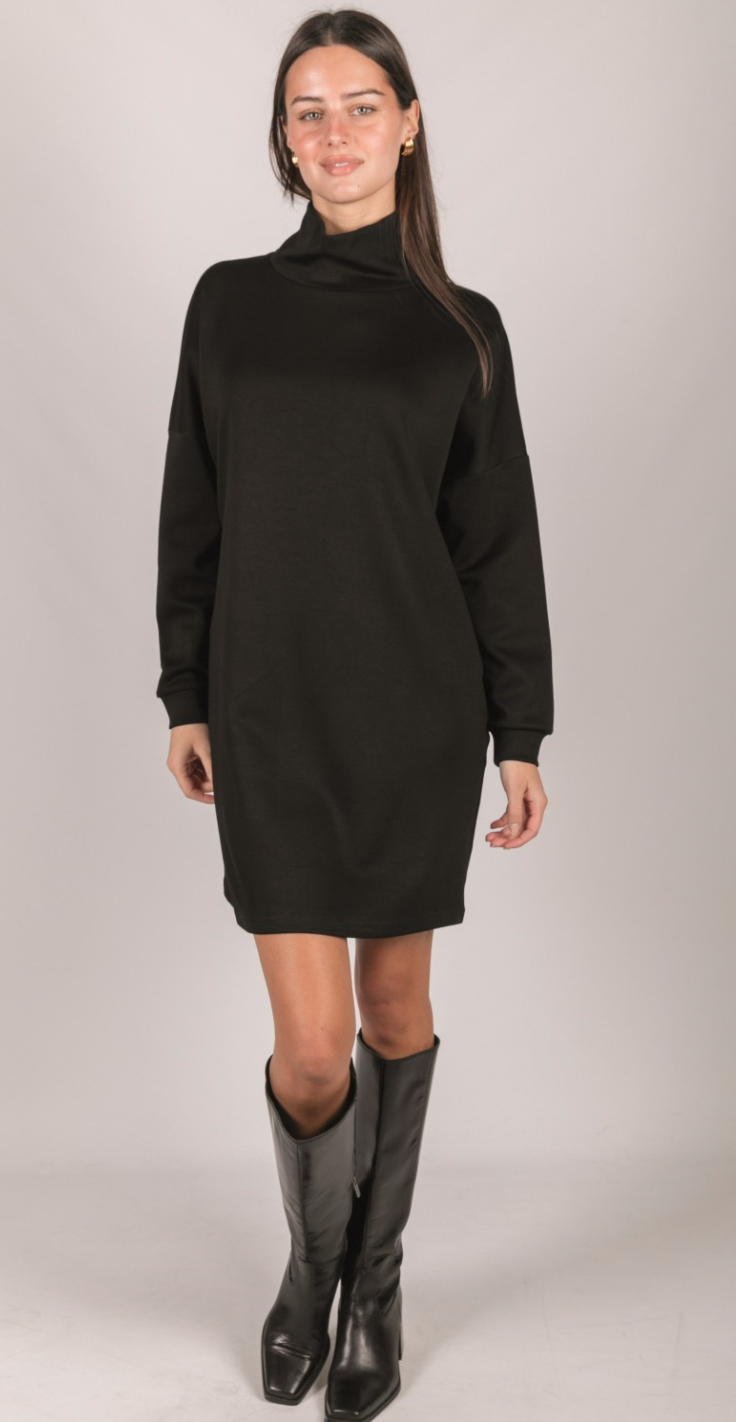 P. CILL Butter Modal Mock Neck Long Sleeve Mini Dress
