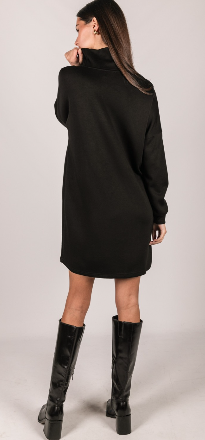 P. CILL Butter Modal Mock Neck Long Sleeve Mini Dress
