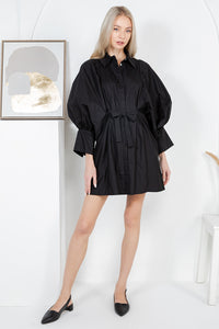 Gwenyth Big Long Sleeve Mini Shirt Dress