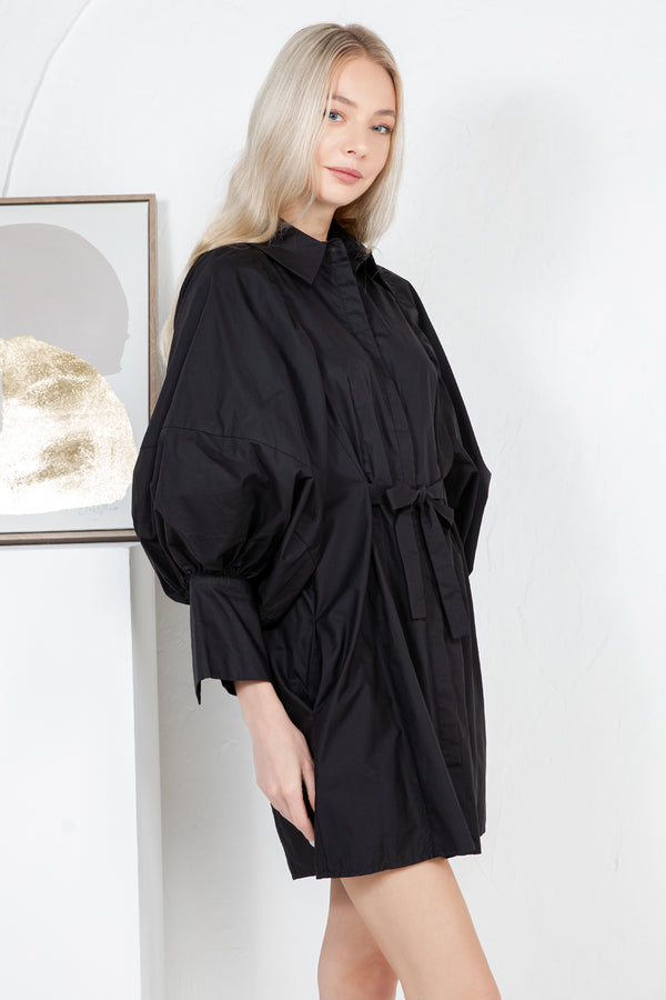 Gwenyth Big Long Sleeve Mini Shirt Dress