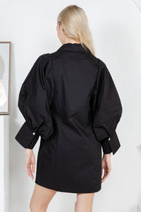 Gwenyth Big Long Sleeve Mini Shirt Dress