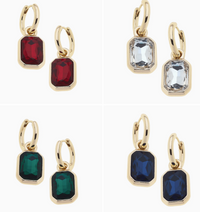 Reagyn Rhinestone Drop Hoop Earrings