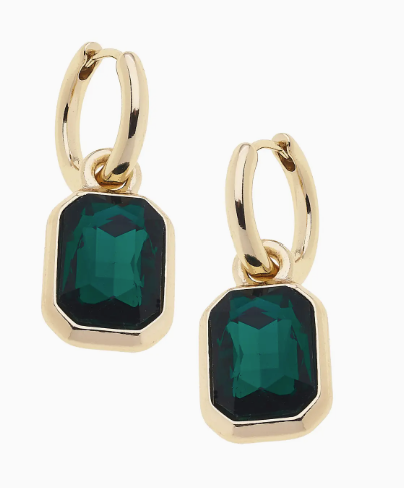 Reagyn Rhinestone Drop Hoop Earrings