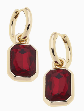 Reagyn Rhinestone Drop Hoop Earrings