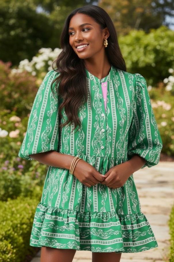 Riley Mini Dress | Garden Lace Green