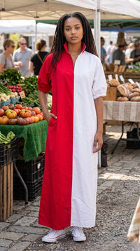 The "Sisterhood" Blakely  Dress In Pink & Green (Exclusive) or Red & White