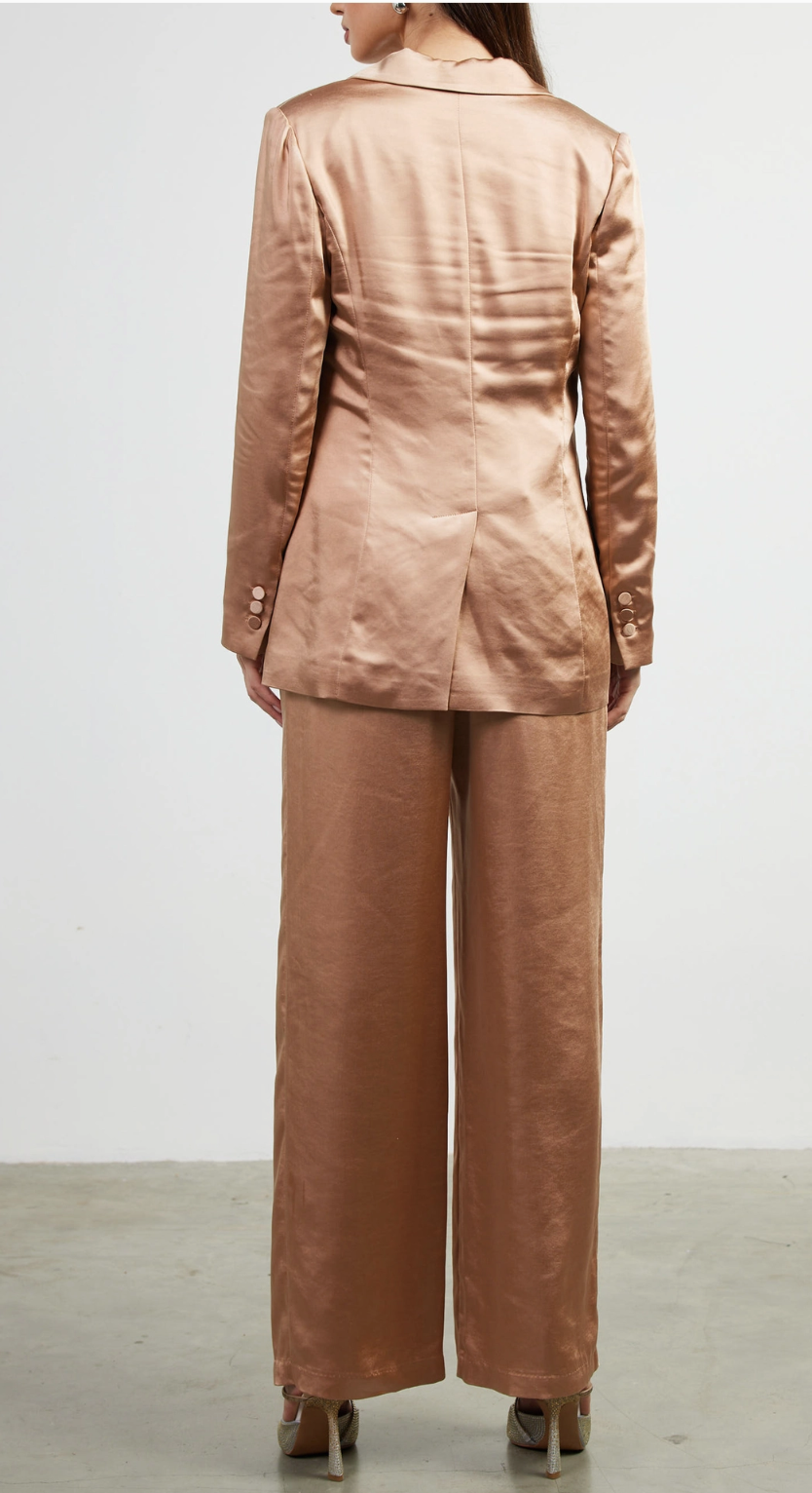 Elise One button Dull Satin Blazer
