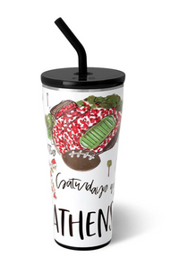 Saturdays in Athens  or Fanzone Back & Red Straw 32 oz  SWIG Tumbler