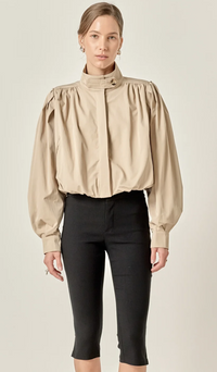 Krissy Shirred Trench Short Coat