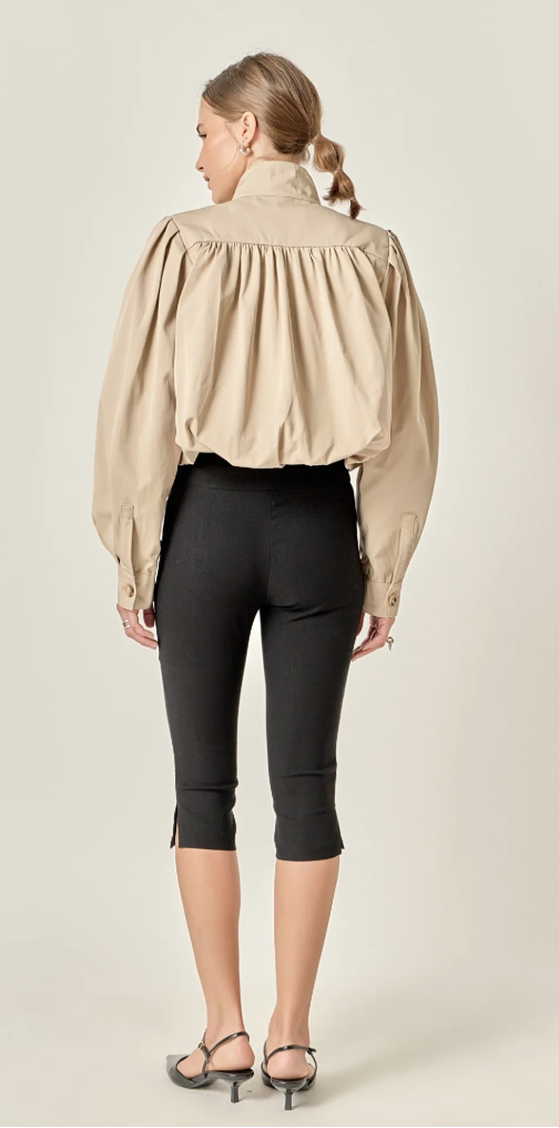 Krissy Shirred Trench Short Coat