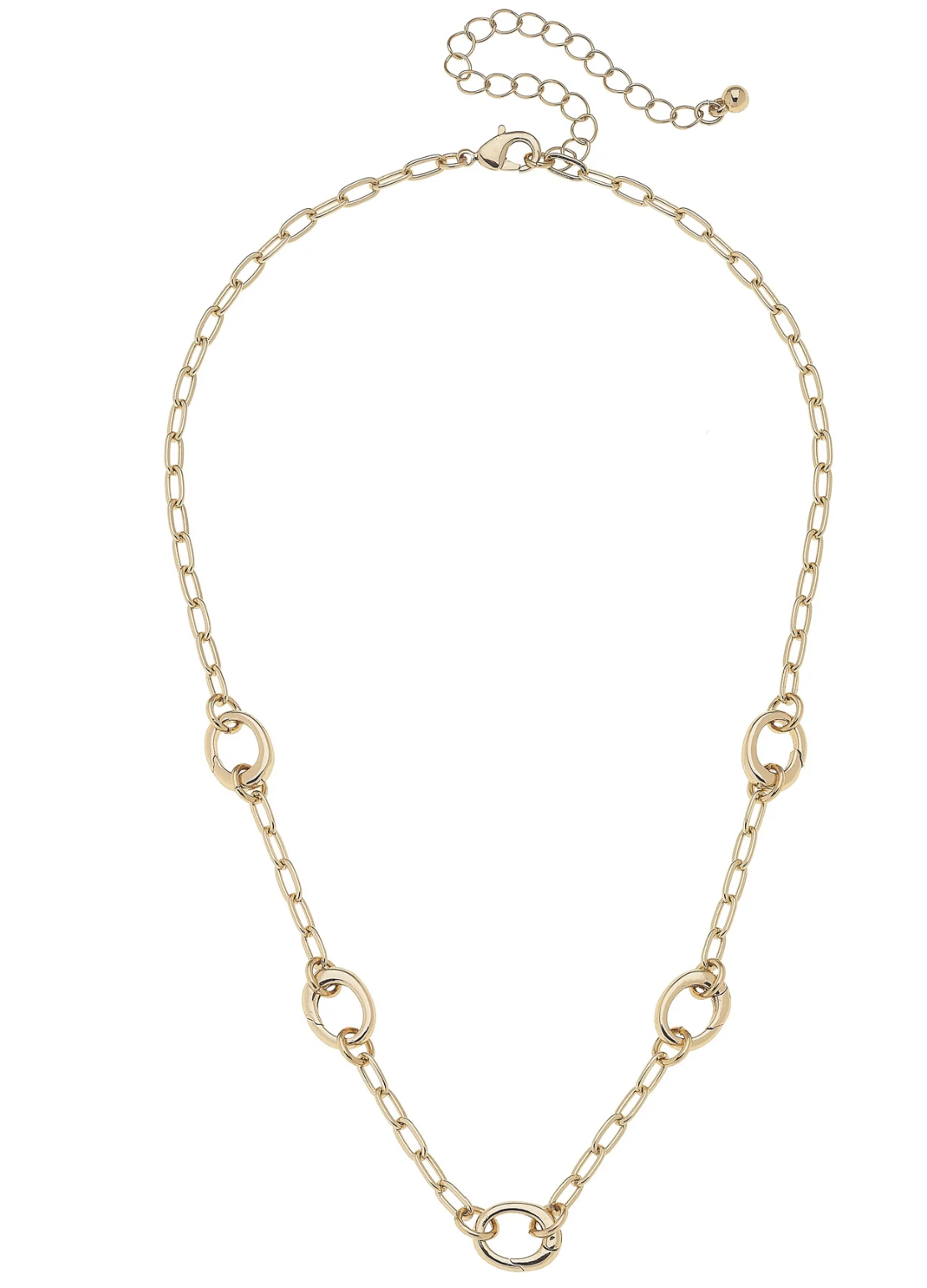 Canvas Style Charm Bar Sierra Dainty Charm Collector Necklace in Shiny Gold - 15"