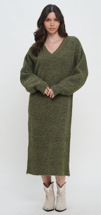 Susie COZY V-NECK MAXI SWEATER DRESS