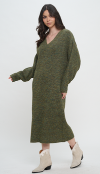 Susie COZY V-NECK MAXI SWEATER DRESS