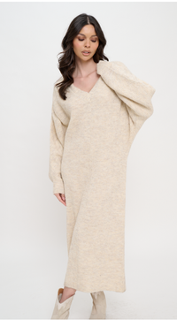 Susie COZY V-NECK MAXI SWEATER DRESS