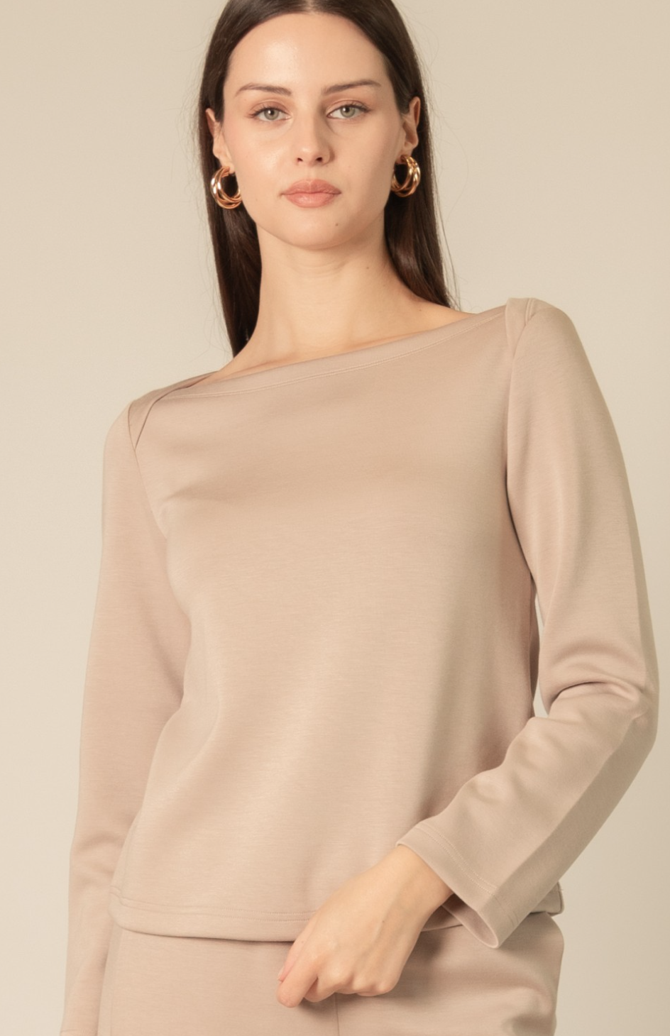 P. CILL Long Sleeve Round Neck Top