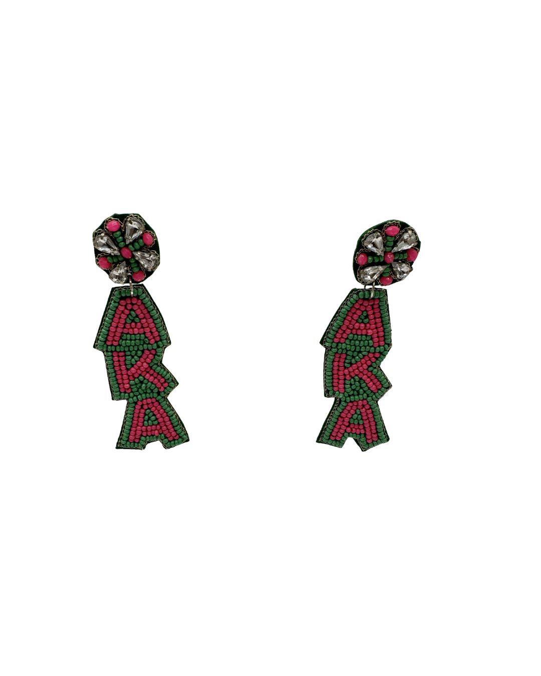 AKA Alpha Kappa Alpha Beaded Earrings