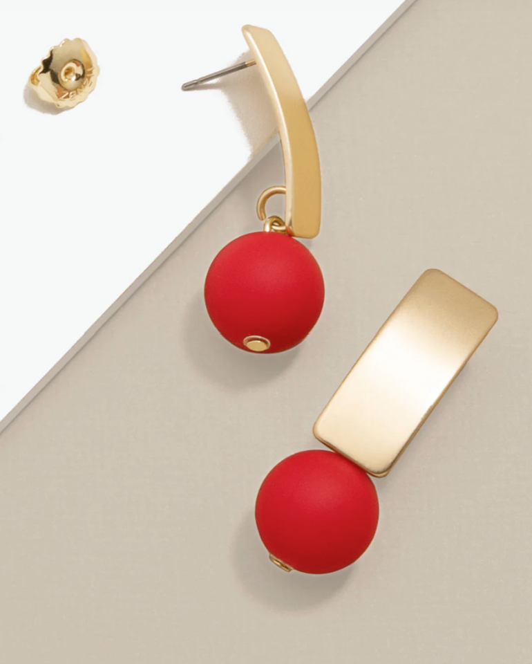 Zenzii Matte Gold Earrings with Various Beads