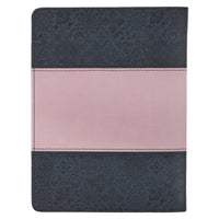 Life Lessons for Mom Gray and Pink Faux Leather Gift Book