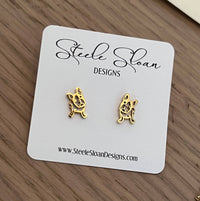 CUTE French Bulldog Gold Stud Earrings- French Bulldog Gift