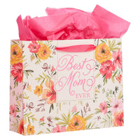 Best Mom Ever Pink Floral Large Gift Bag with Card - Isaiah