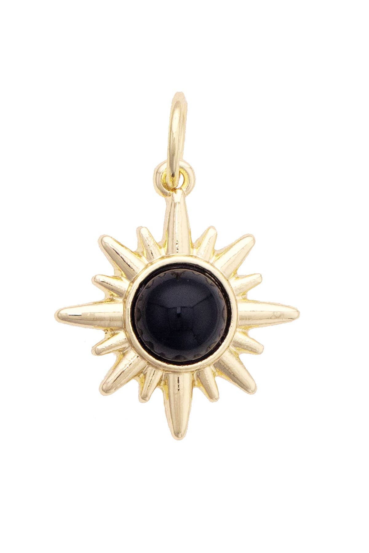 CANVAS STYLE CHARM BAR-Onxy Starburst Charm in Black & Shiny Gold