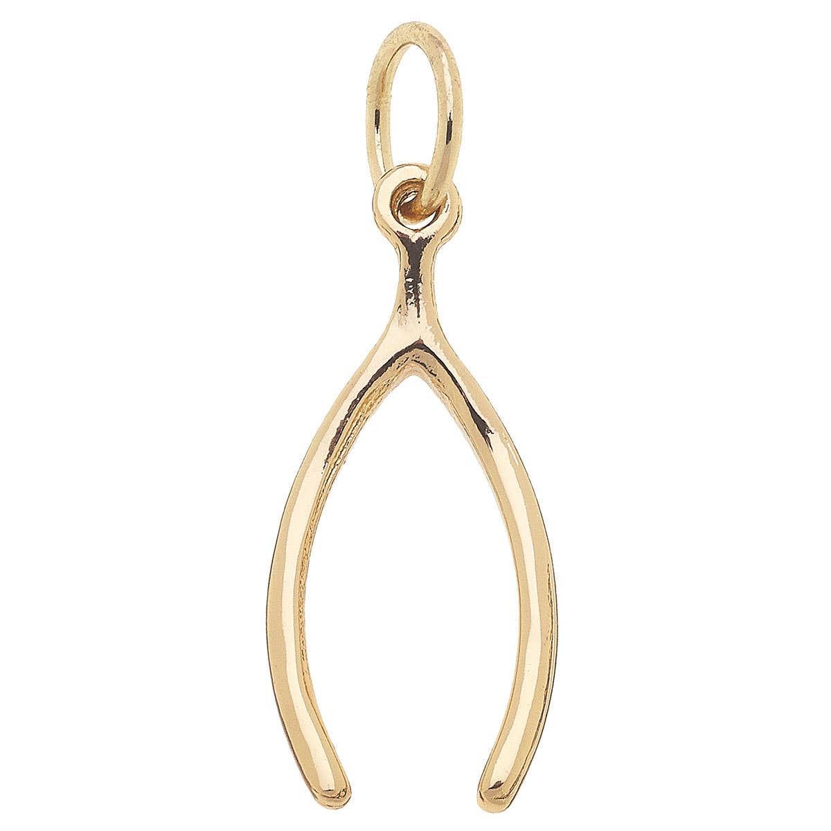 CANVAS STYLE CHARM BAR - Lucky Wishbone Charm in Shiny Gold