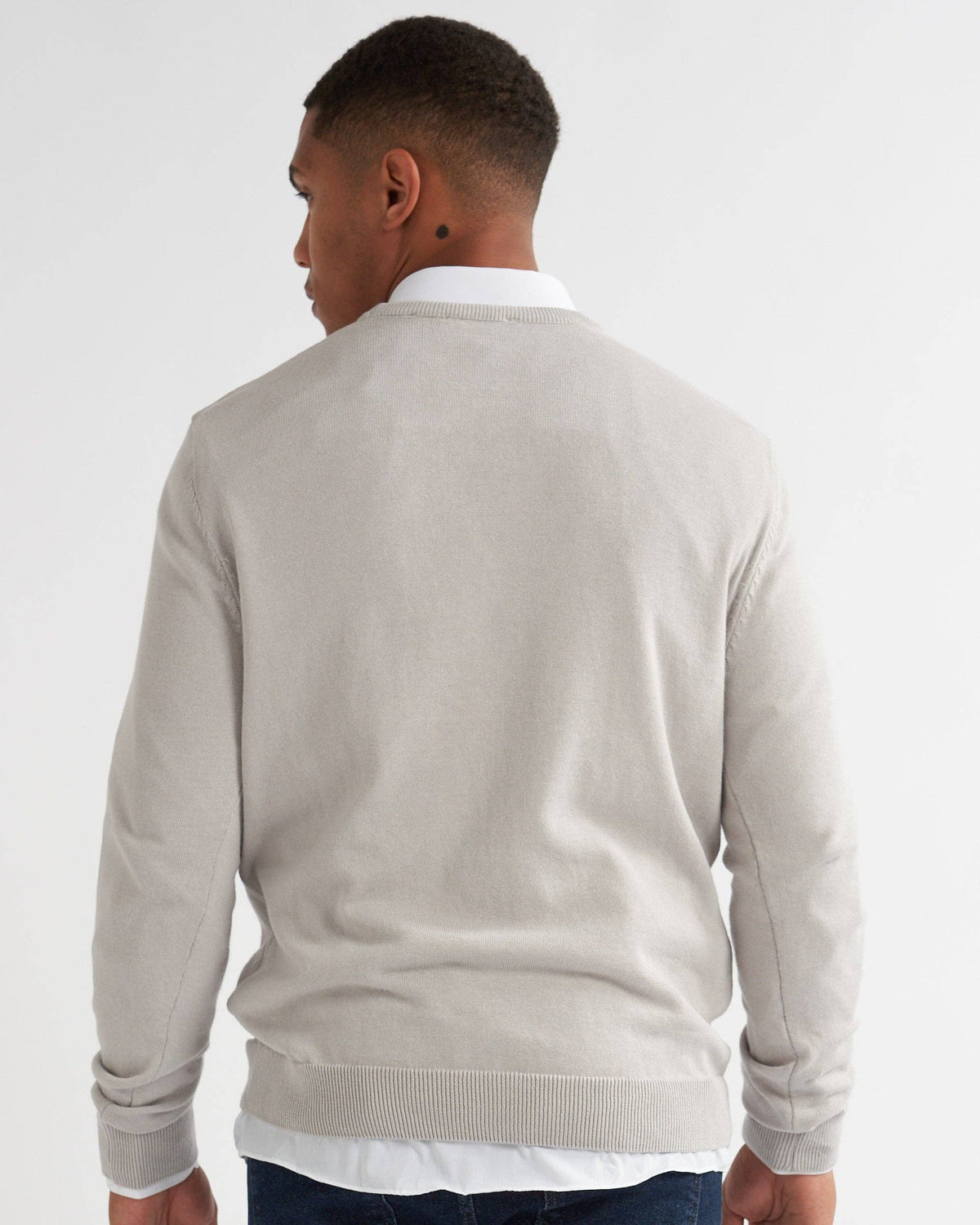 Jefferey Men"s  Crew Neck Sweater: Grey or Navy or Blue