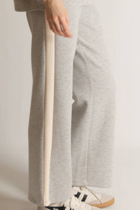P. CILL Butter Modal Side Stripe Wide Leg Pants: Black / Small