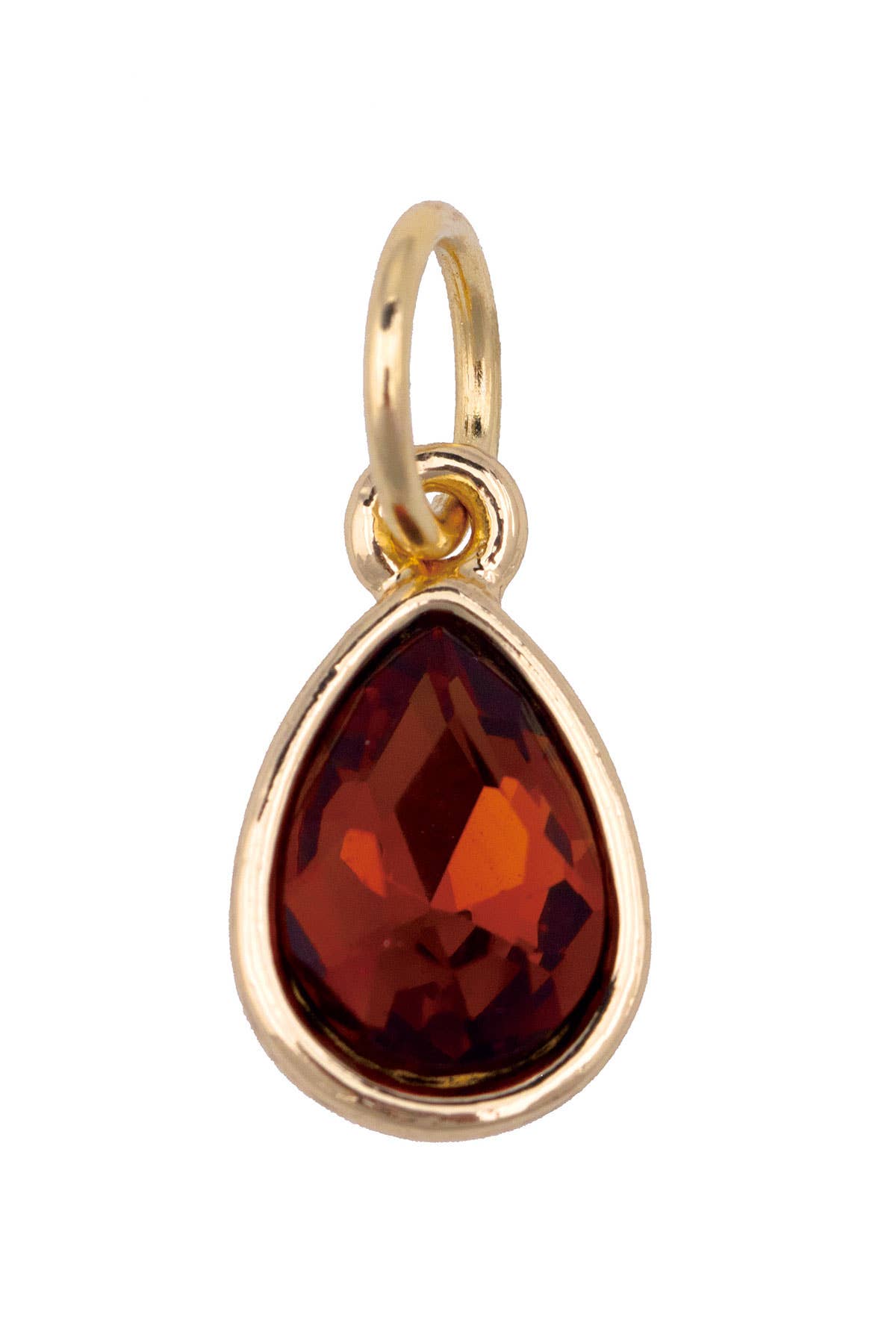 CANVAS STYLE CHARM BAR-Rhinestone Teardrop Charm in Burnt Orange