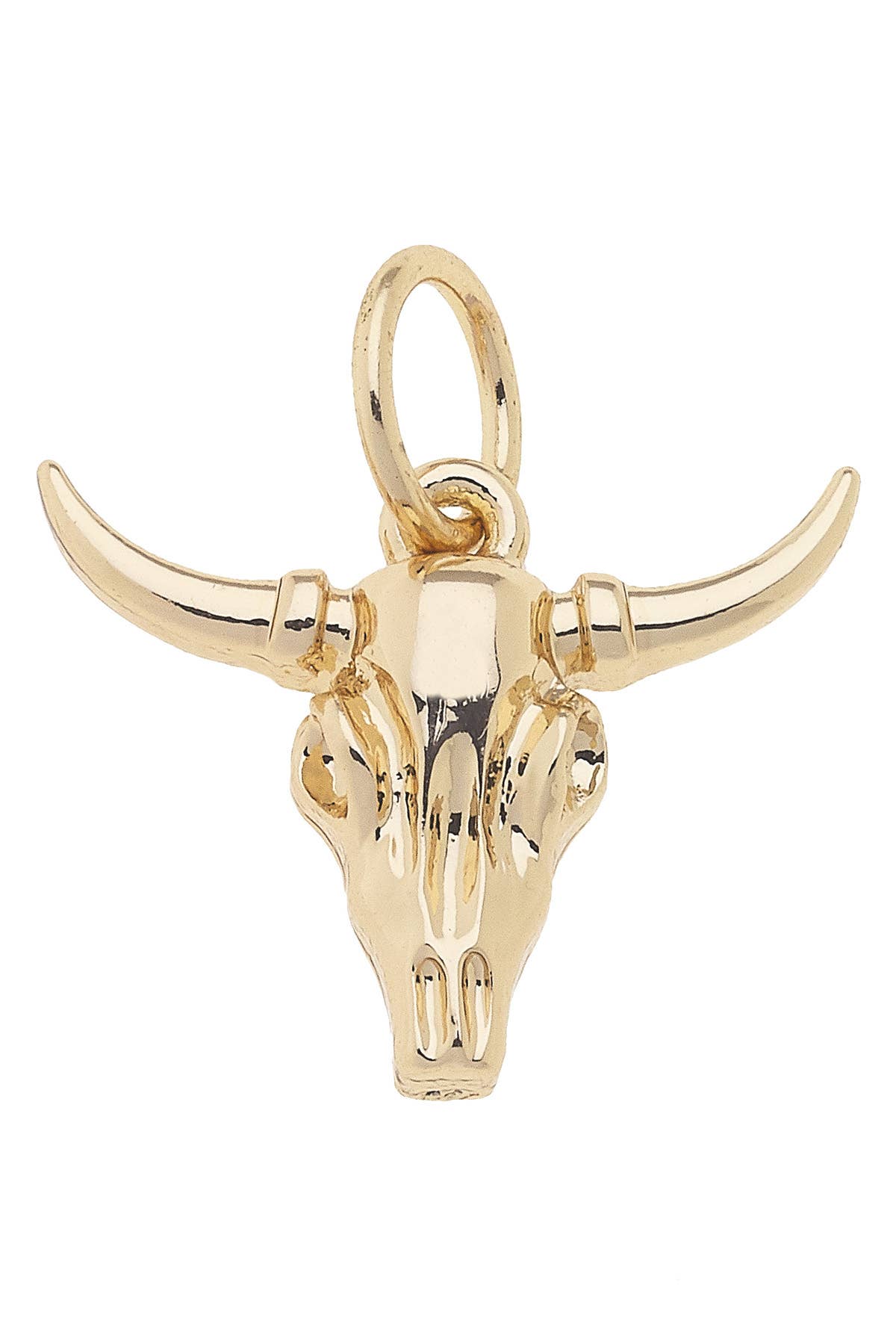CANVAS STYLE CHARM BAR-Steer Skull Charm in Shiny Gold