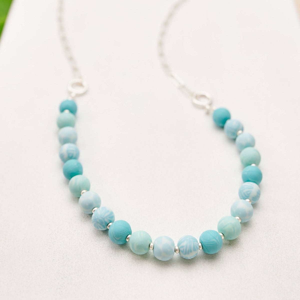 Maui Blue Link Beaded Long  JILZARAH Necklace