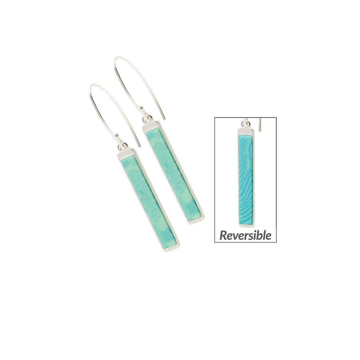 Maui Blue Reversible Mini Bar  JILZARAH Earrings