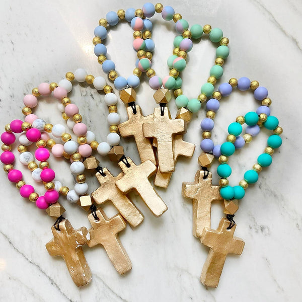 Prayer Beads with Gold: Lilac