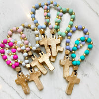 Prayer Beads with Gold: Grey
