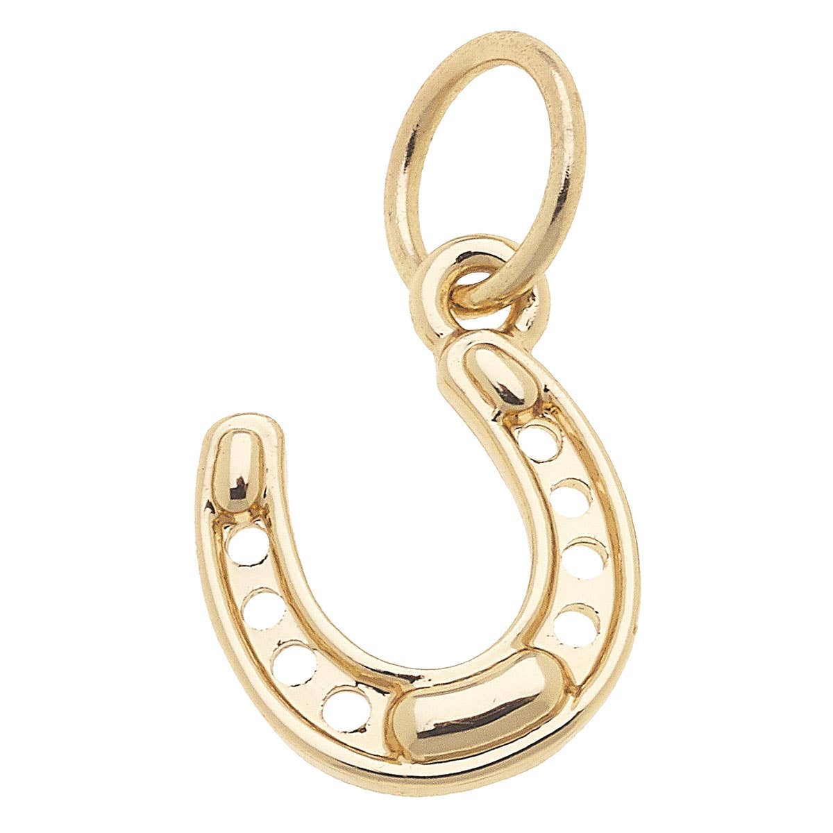 CANVAS STYLE CHARM BAR-Lucky Horseshoe Charm in Shiny Gold