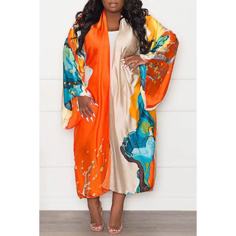 Chic LONG SLEEVE FRONT OPEN KIMONO