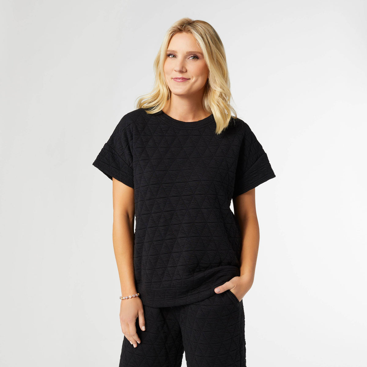 Regan Cute Quilt Top: Black