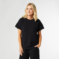 Regan Cute Quilt Top: Black