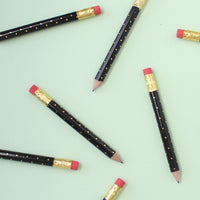 Mini Pencils - Gold Dot/Black