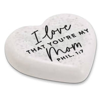 LCP Scripture Stone Love That You Are My Mom - Heart Stone
