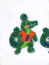 Florida Gator Beaded Alligator Earrings