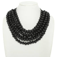 WOOD BEADED LAYERED MAGNETIC NECKLACE : Green