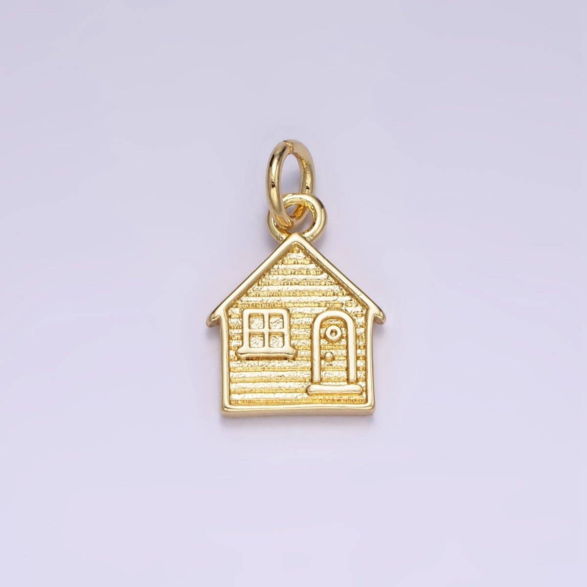 14K Gold Filled Mini House Home Textured Charm | AG642