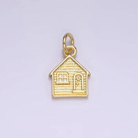 14K Gold Filled Mini House Home Textured Charm | AG642