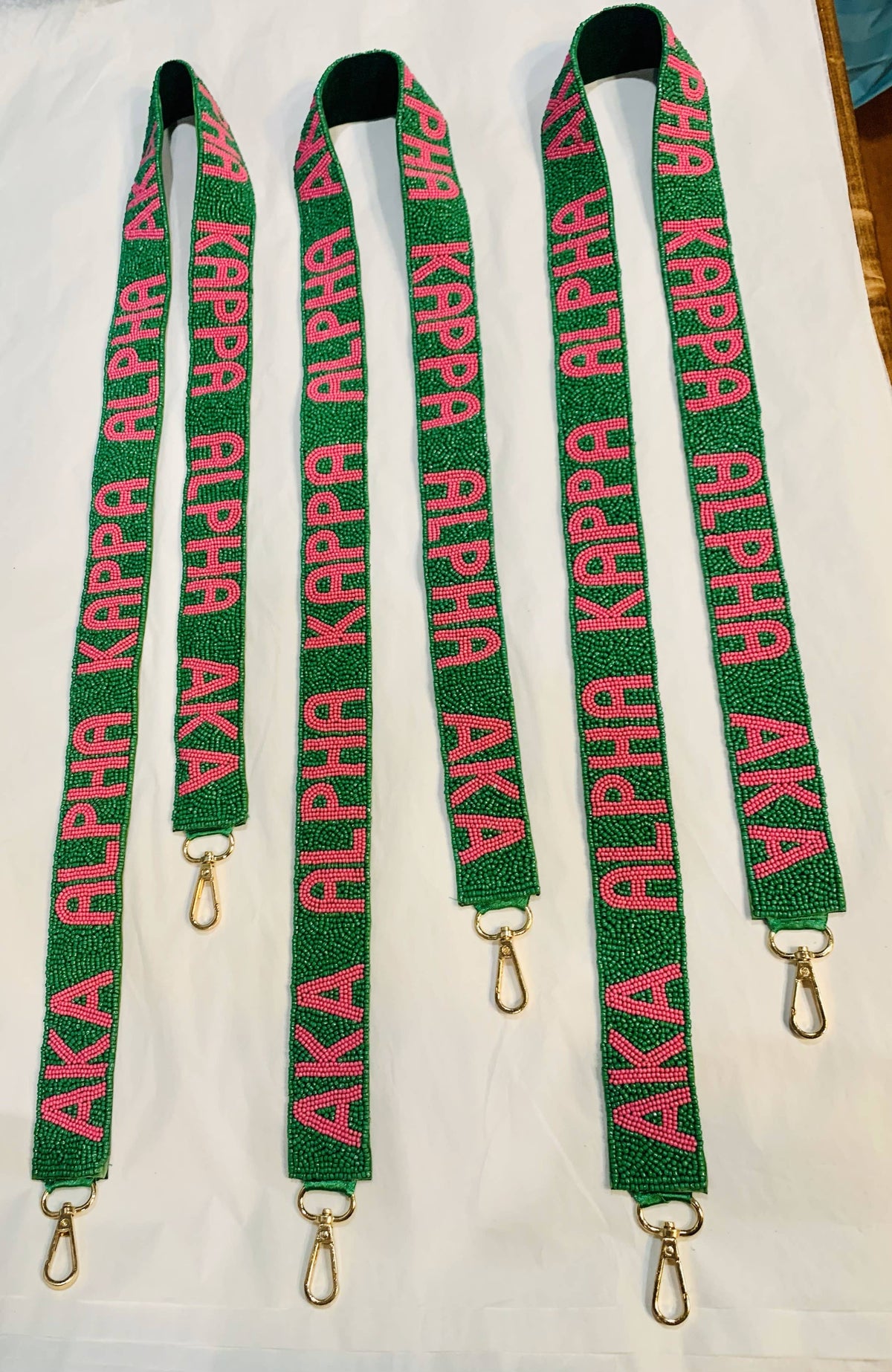 Green Alpha Kappa Alpha AKA Sorority Beaded Purse Strap