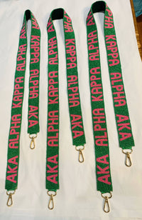 Green Alpha Kappa Alpha AKA Sorority Beaded Purse Strap