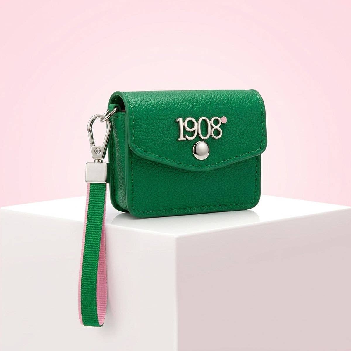 AKA Green 1908 Earbud Mini Snap Case with Clip: Green / Multi Tone / 3 x 1 x 2.25 inches