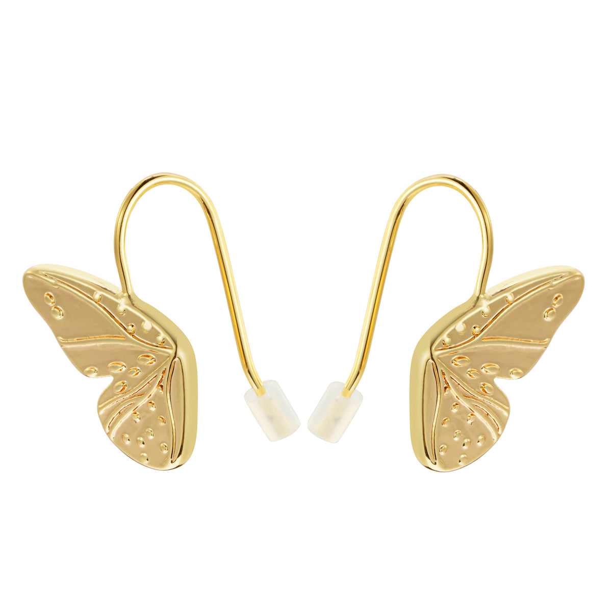 Butterfly Wings Gold Earrings - 11x16mm