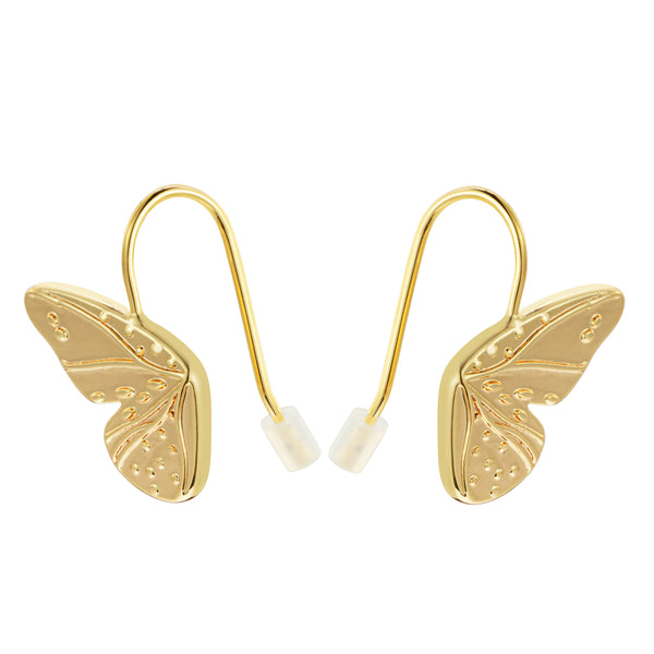 Butterfly Wings Gold Earrings - 11x16mm