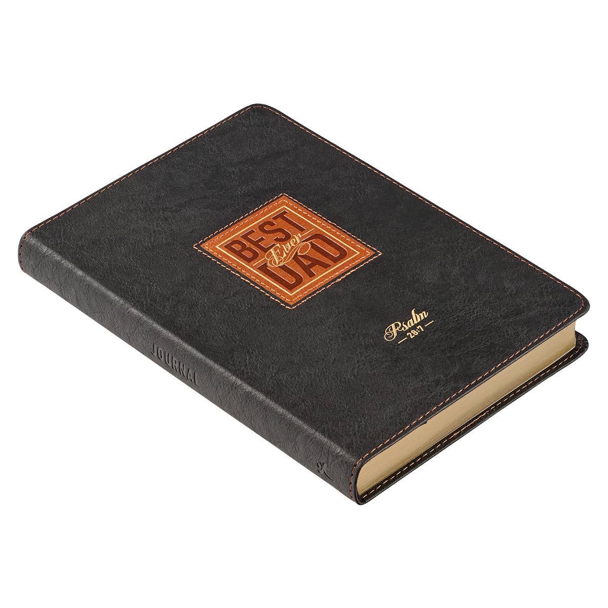 Best Dad Ever Brown Faux Leather Classic Journal - Psalm 28: